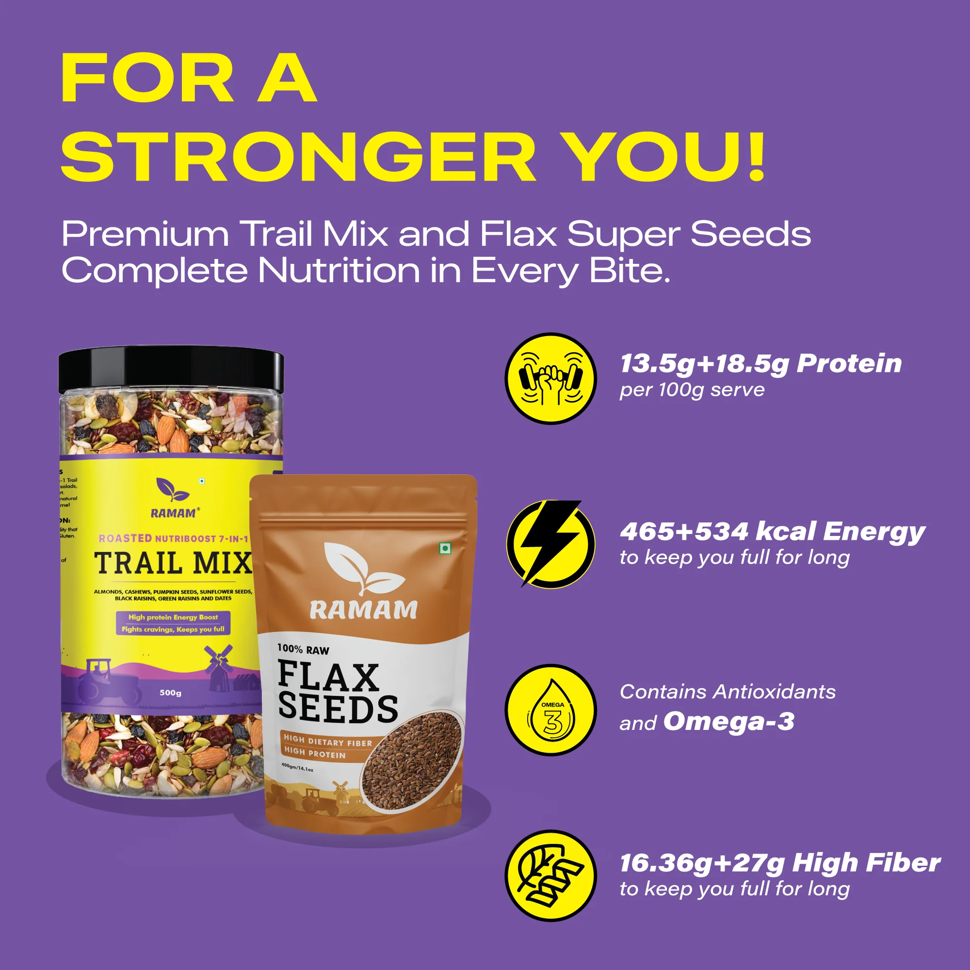 Flax Seeds 400g & Nutriboost Premium 7 in 1 Trail Mix 500g - Image 4