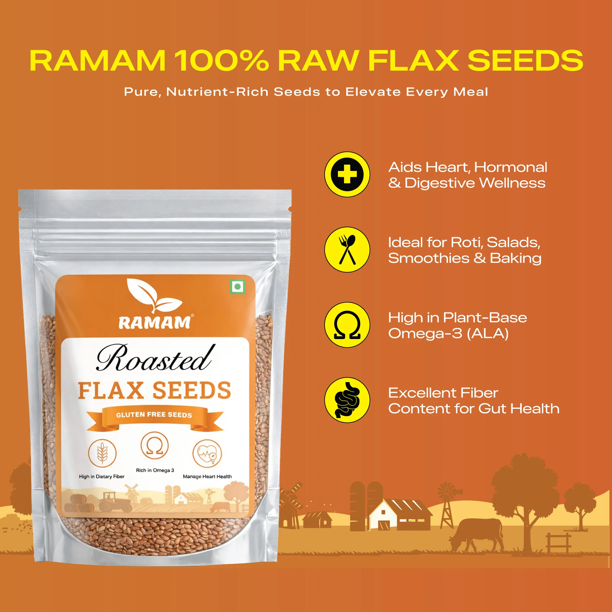 Ramam Roasted Flax Seeds 150g - Image 10