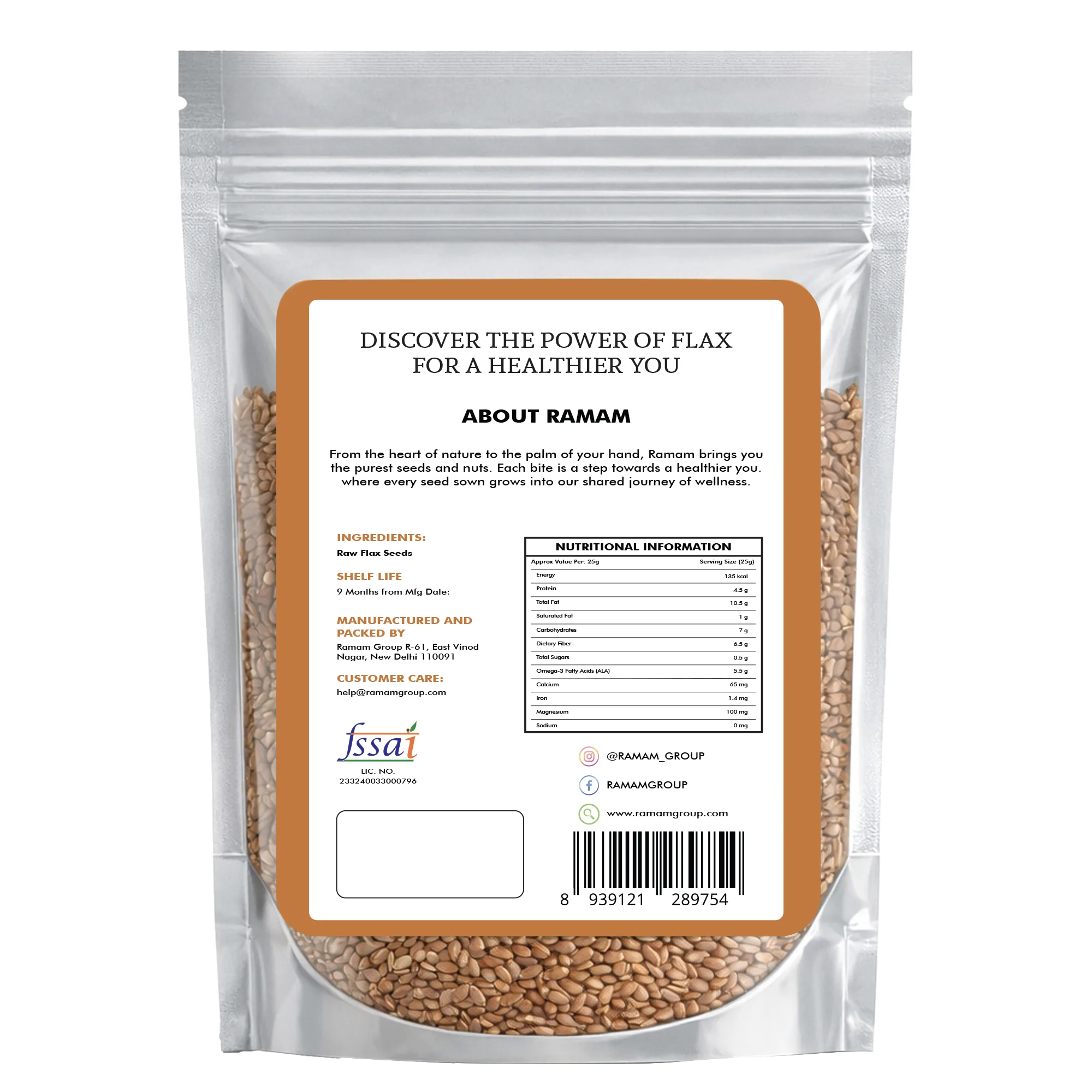 Ramam Roasted Flax Seeds 150g - Image 6