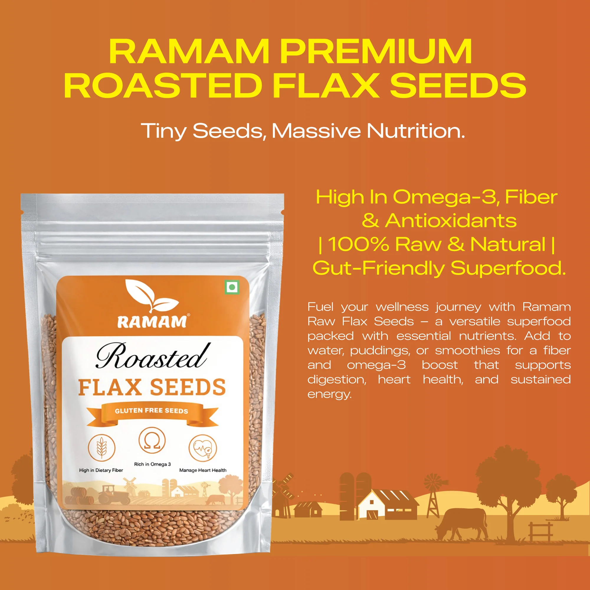 Ramam Roasted Flax Seeds 150g - Image 8