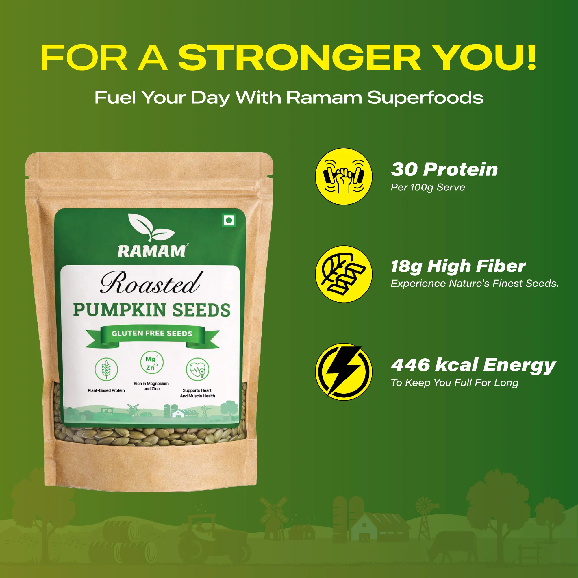 Ramam Roasted Pumpkin seeds 200g - Image 7