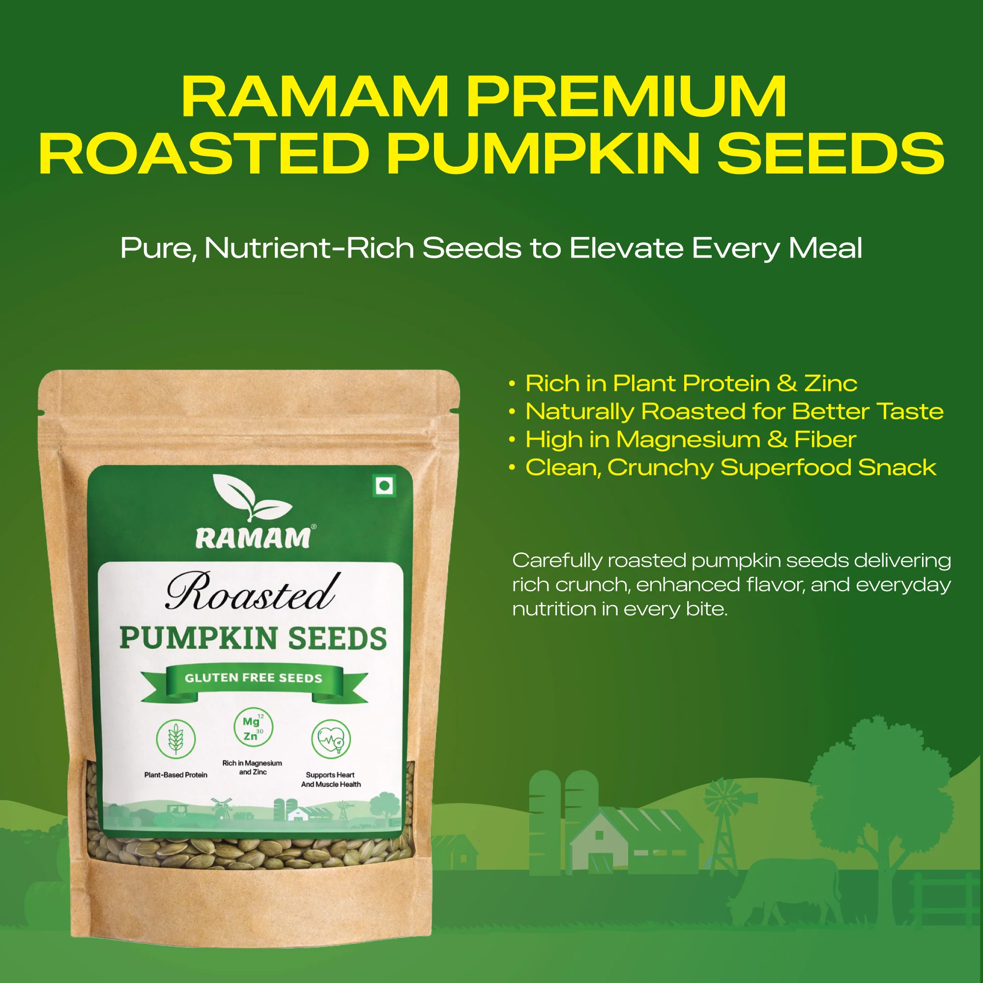 Ramam Roasted Pumpkin seeds 200g - Image 9