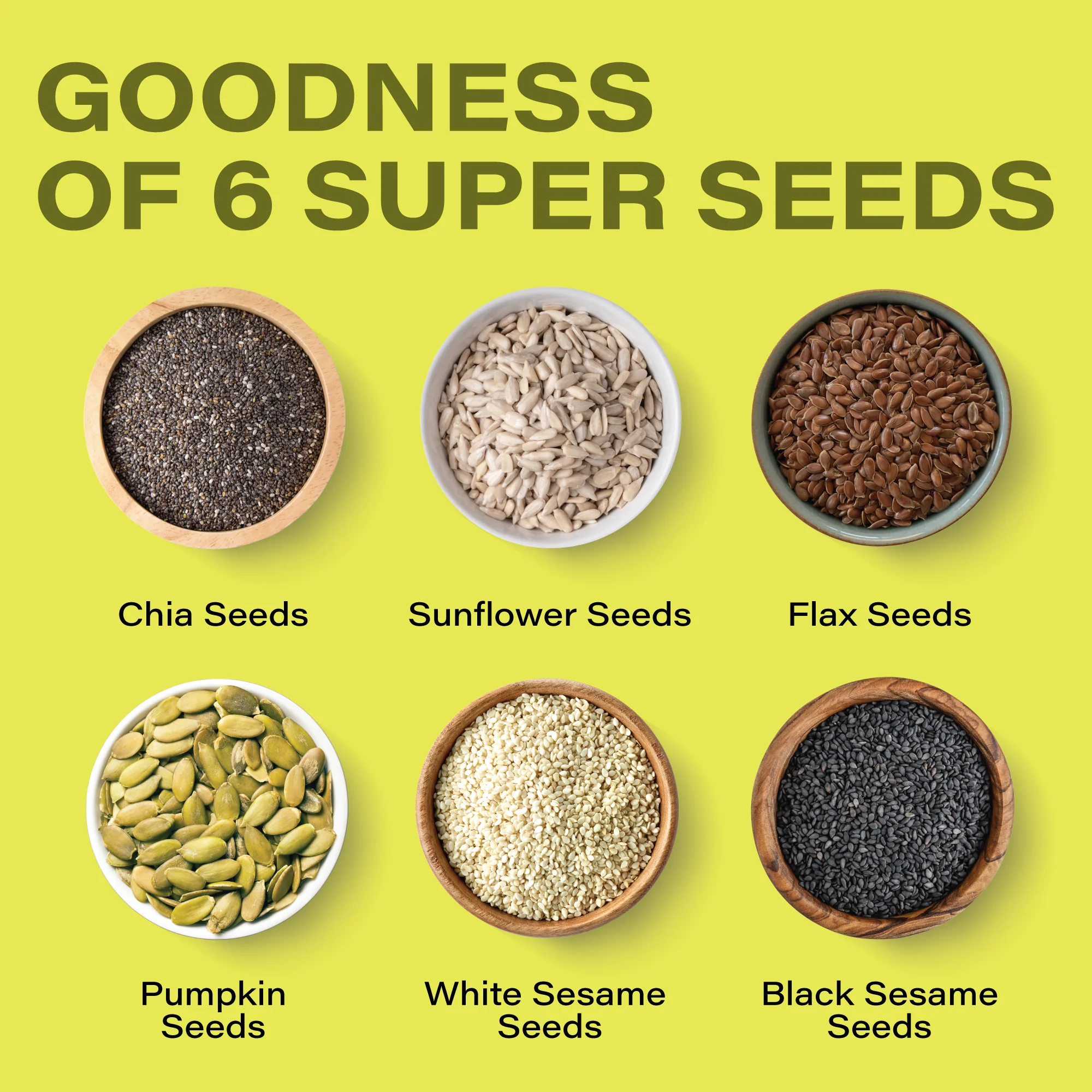 Roasted 6 in 1 Mix Seeds 250g and Raw Chia Seeds 500g Combo - 750g - Image 5