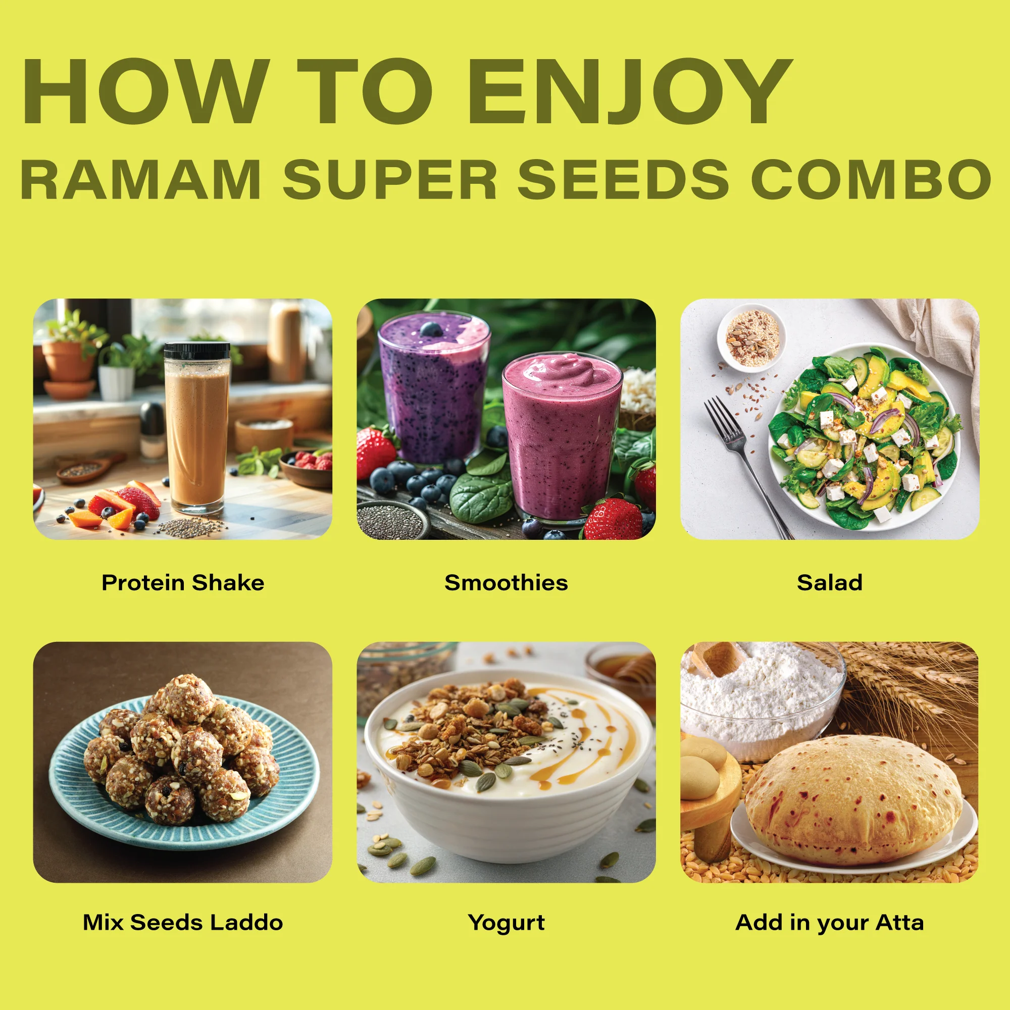 Roasted 6 in 1 Mix Seeds 250g and Raw Chia Seeds 500g Combo - 750g - Image 6